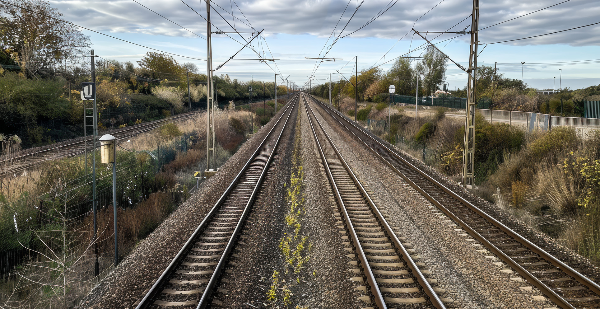 Railroad track corridor