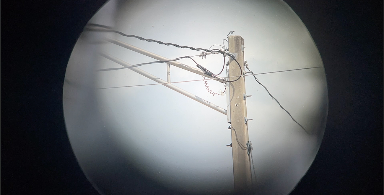 Aerial cable inspection through a scope